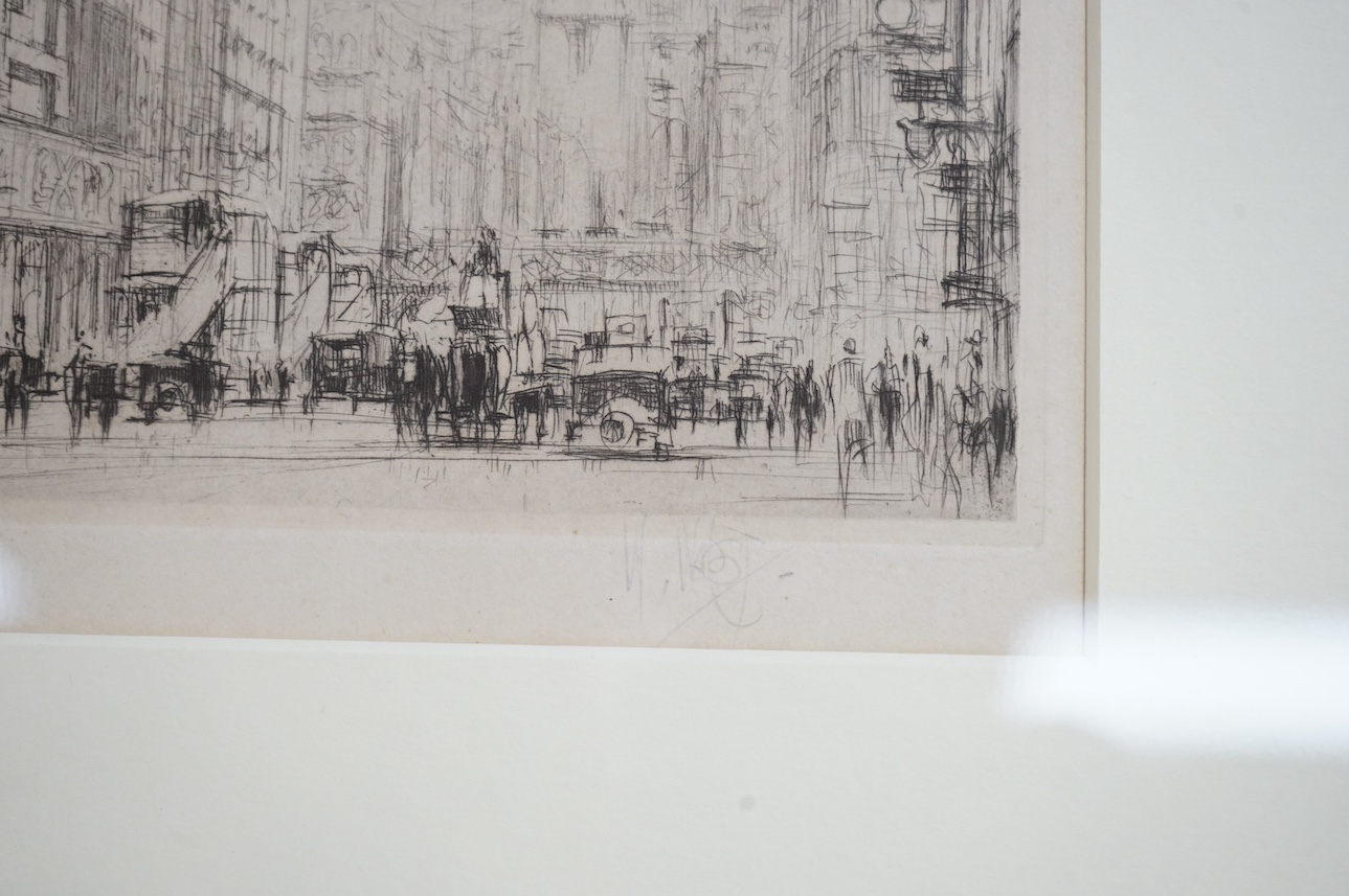 William Walcot (1874-1943), etching, ‘Fleet Street, London’, signed in pencil, 18 x 23cm. Condition - fair